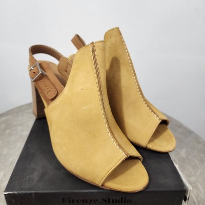 Firenze.Studio Tango Suede Sandal Mustard Slingback Mule Italy NIB Size 10