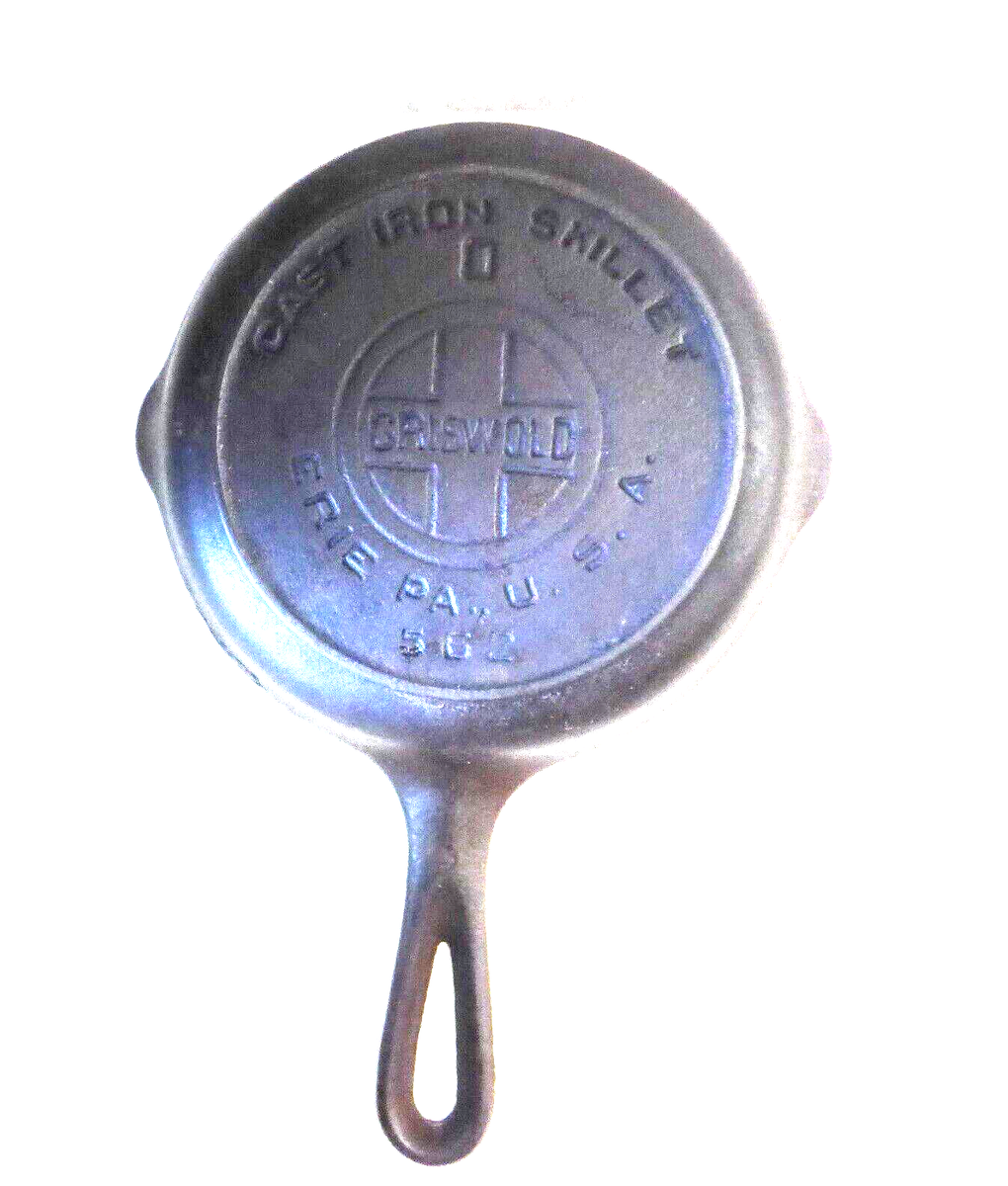 Antique 1920-30s Griswold #0 Cast Iron Skillet 562 Erie PA Antique 1920-30s Griswold #0 Cast Iron Skillet 562 Erie PA