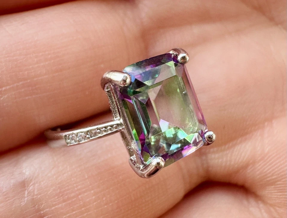 Mystic Topas Regenbogen Ring 925 Sterling Silber für Damen - Bild 2 von 4