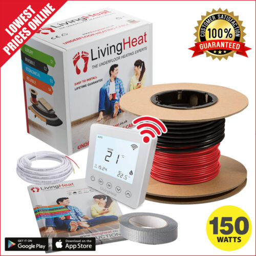 Underfloor Heating Loose Wire Cable Kits 150w/sqm + Wi-Fi Thermostat 3 Colours - Picture 1 of 6