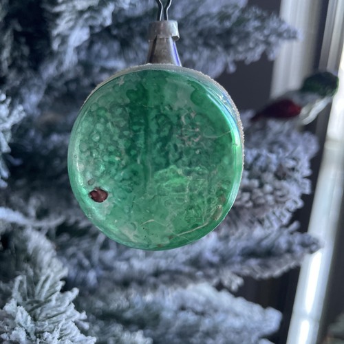 Barril de vino de mica de vidrio alemán vintage con uvas adorno de Navidad verde - Imagen 3 de 5