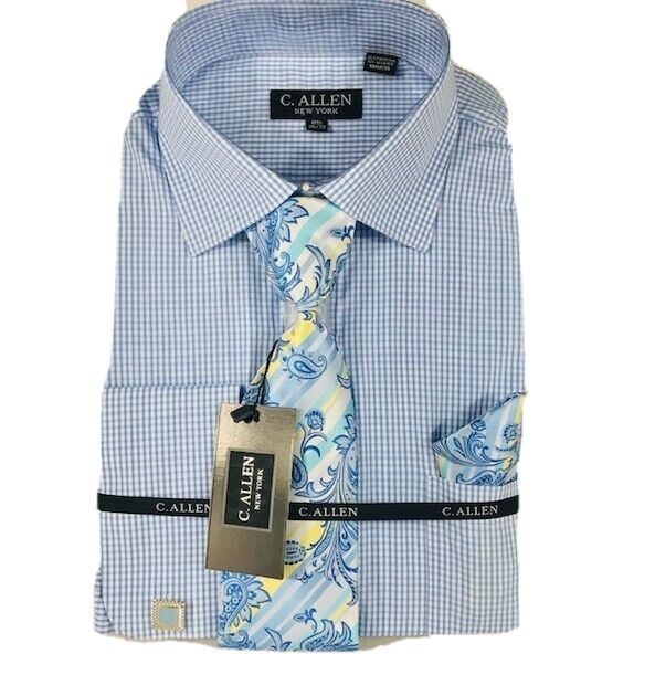 c allen dress shirts Amazon.com: C. Allen Men's Solid Square Pattern Regular Fit French Cuffs Dress Shirts with Tie Hanky Cufflinks Combo (as1, Neck_Sleeve, 15_Point_5, 34, 35, Plum) : Clothing, Shoes & Jewelry