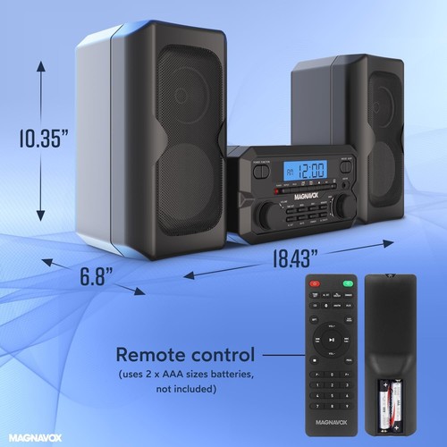 Sleek 3-Piece Bluetooth CD Player with Digital FM Radio & Remote - Stylish Black - Picture 7 of 11