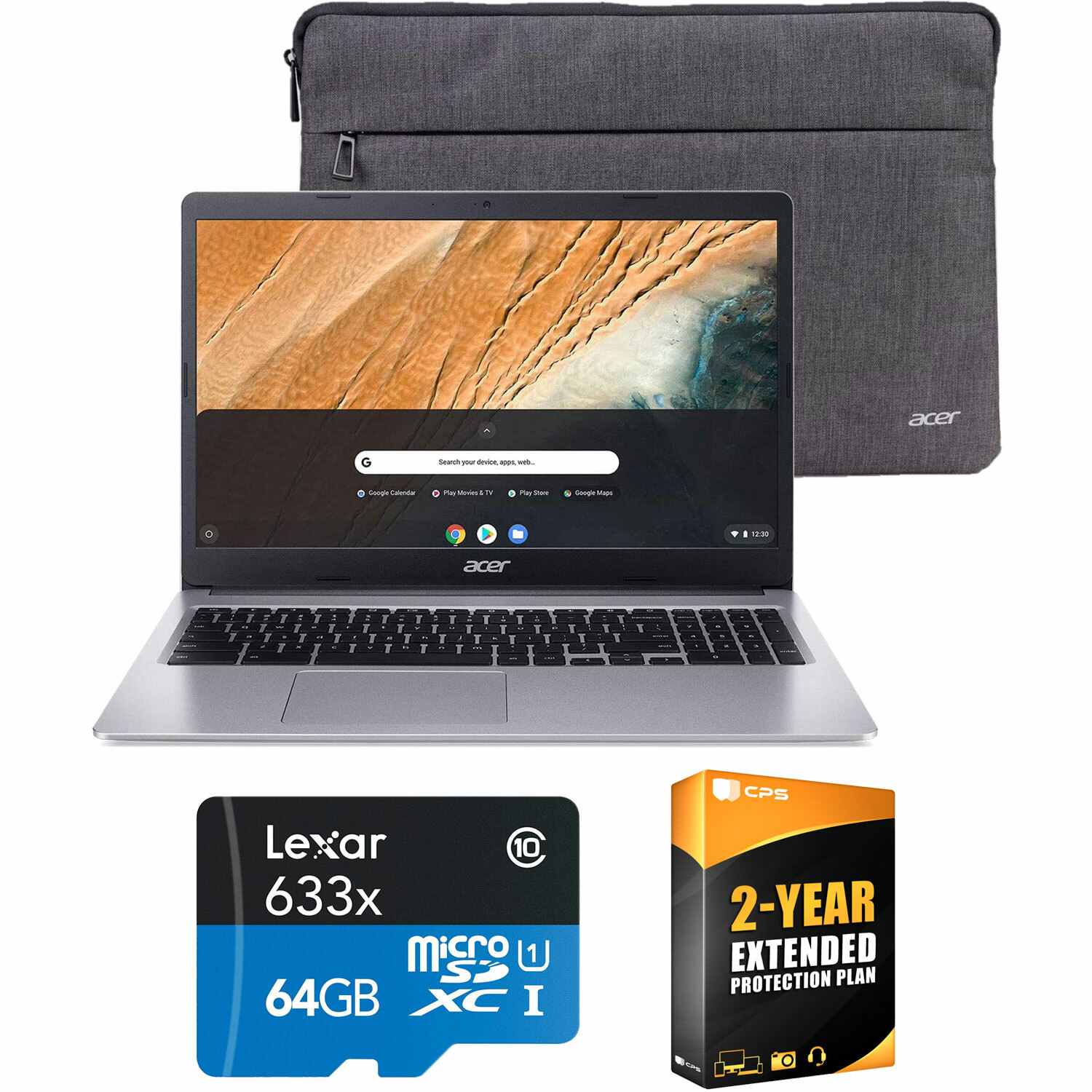 Acer Chromebook 315, 15.6" Celeron N4000 Chromebook with 64GB Bundle + Warranty
