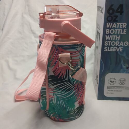 Half Gallon 64 OZ Motivational Water Bottle with Straw Time Marker BPA Free - Picture 7 of 11