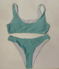 NEW Women's Two Piece Bathing Suit Swimsuit Size XL Removable Padding Green
