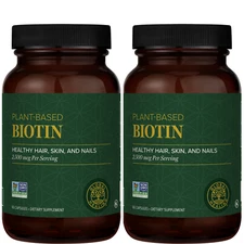 Global Healing Biotin Vitamin B7 Supplement 2-Pack 5000mcg - Healthy Hair Growth