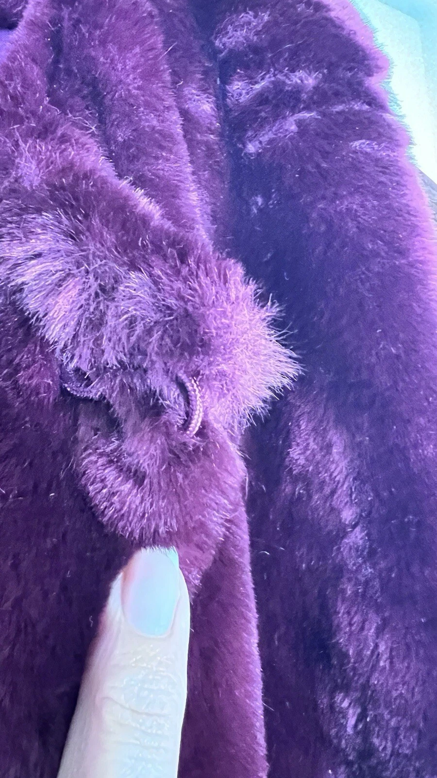 Gilet donna Michael Kors pelliccia sintetica gancio chiusura occhiello vino prugna mafia moglie boho taglia M