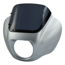 Front Headlight Fairing For Harley Softail Street Bob 18+ Barracuda Silver Denim