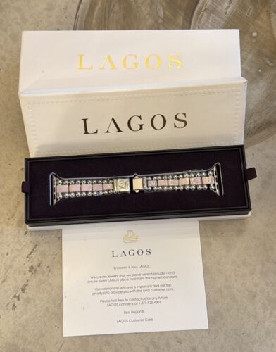 LAGOS Caviar Pink Ceramic & Stainless 38MM Bracelet Apple Watch - Picture 2 of 14