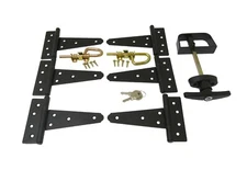  Shed double door hardware kit: 5"Hinges T Handle Loop Barrel Bolts Sheds, Gates