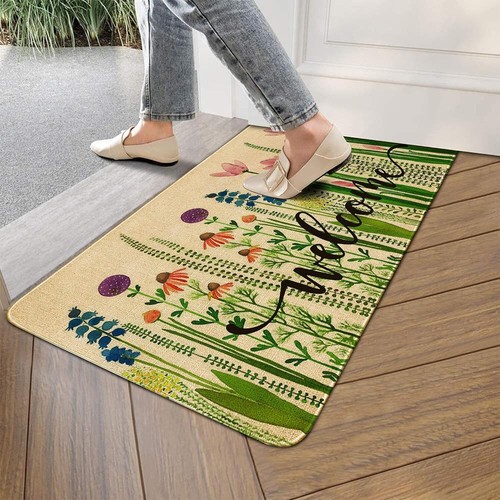 Tulip Linen Flowers Doormat - Non-Slip, Reusable - Indoor/Outdoor Entrance Mat - Picture 6 of 10