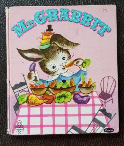 VINTAGE TELL A TALE WHITMAN GOLDEN BOOK RARE MR GRABBIT THE RABBIT  - Picture 1 of 4