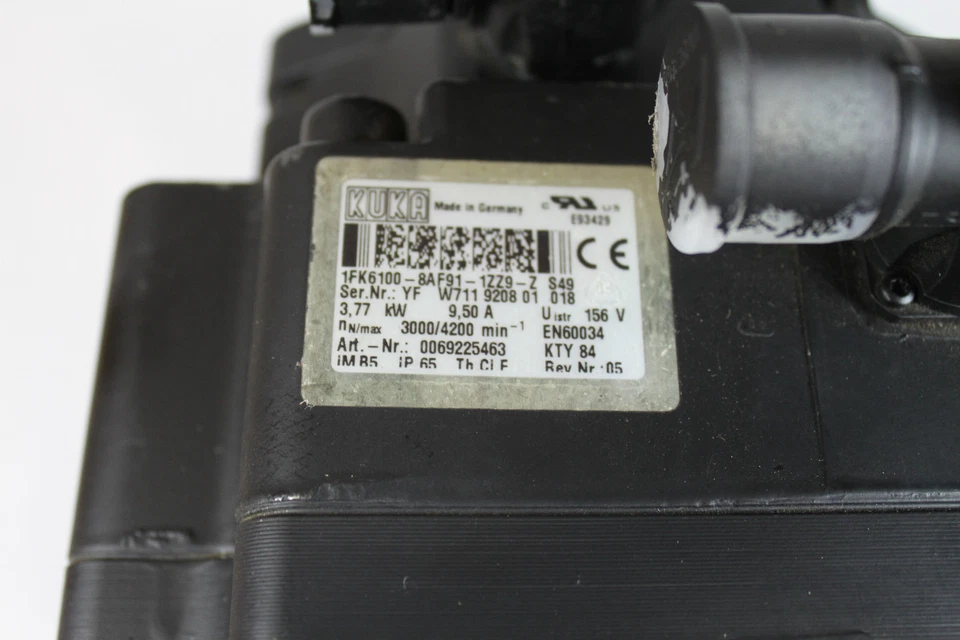 KUKA 1FK6100-8AF91-1ZZ9-Z S49 3.77kW Servo Motor **NNB** 9.5 Amps 3000/4200 RPM - Image 4 of 4