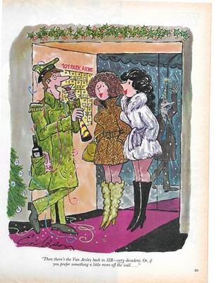 1984 Sexy Adult Cartoon Print Coed New Year's Party Crashers Bar Art Pinup