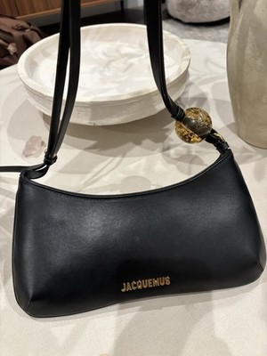 Jacquemus Le Bisou Perle Shoulder Bag   Black Leather