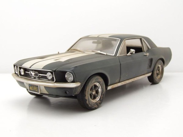 Ford Mustang Coupe 1967 Matt Schwarz Verschmutzt Creed Ii 1:18 Greenlight Modell-image