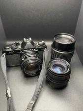 Pentax MV 35mm Film Camera w/ Pentax-M SMC 50mm F/2 Lens, 28mm And 135mm F/2.8