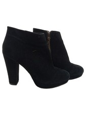 Buffalo Damen Stiefeletten Schwarz Gr. 39 Wildleder Plateau High Heels