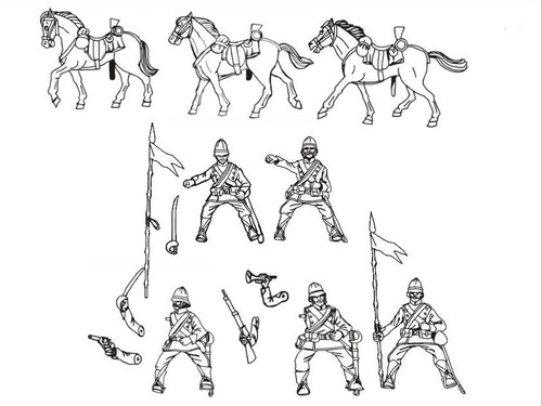 Hat Zulu War British 17th Lancers - 1:72 SCALE Figures - 1 - Sprue - 8181 - Picture 1 of 2