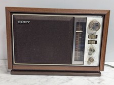Vintage Sony ICF-9740W FM/AM Table Radio Simulated Wood Cabinet