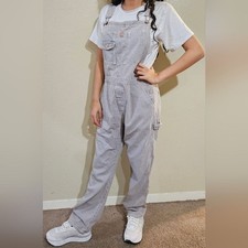 Mother Jeans Vintage Rainbow Striped Overalls  Blue  Pink 