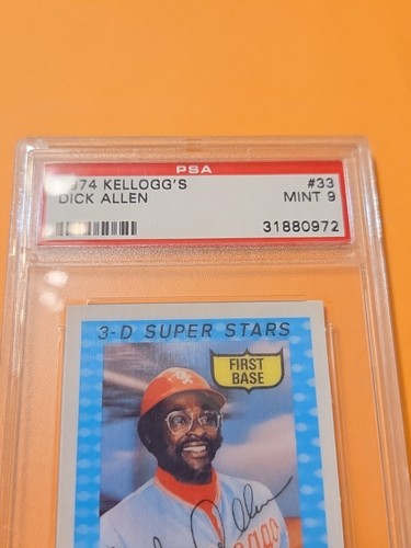 1974 Kellogg's 3-D Super Stars #33 Dick Allen PSA 9 MINT - Picture 3 of 5