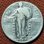 1926 S Standing Liberty Quarter 25C Silver Coin VG/F Details Semi-Key Date