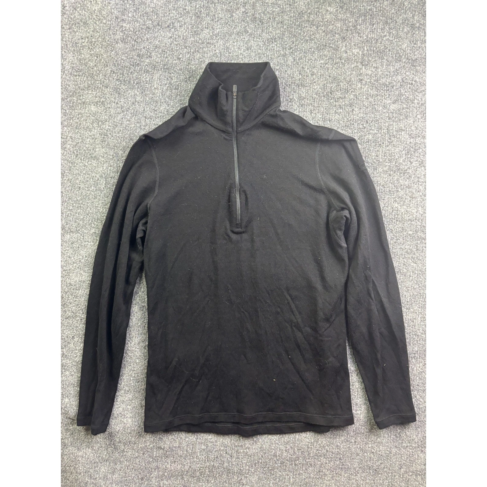 Icebreaker Merino 260 1/4 Zip Top Womens XL Black Long Sleeve Base Layer