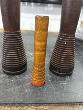 Lot Of 3 Wooden Industrial Sewing Spools Bobbins Rustic Americana Country