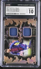 2021 Leaf Art of Sport Lionel Messi Dual Game Used Relics /35 CGC 10 Gem Mint