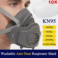 Premium Dust Respirator Mask with 10 Replaceable Filters for Industrial Protect