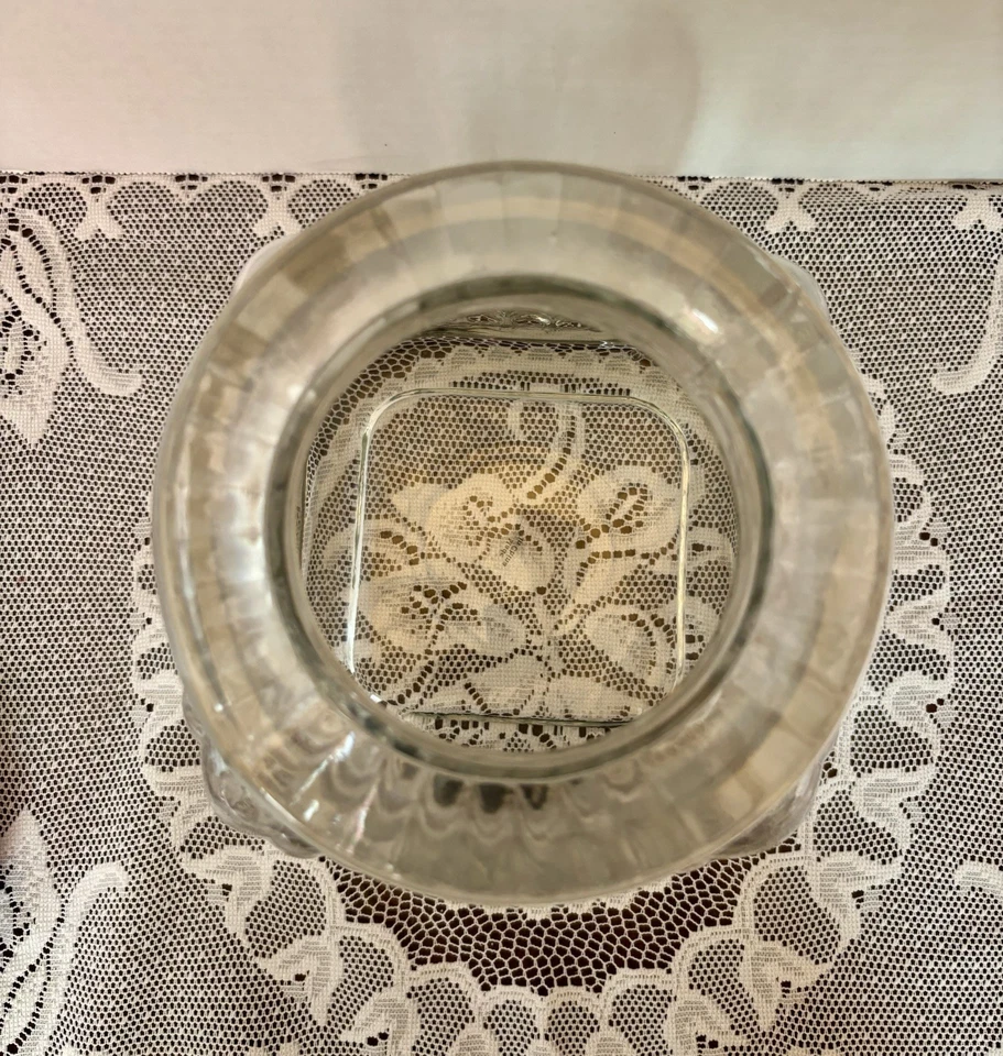 "De colección ARTLAND Vidrio Acanalado Transparente Bote Bote Tarro Estaño Tapa 10.5""" Foto 4 de 4