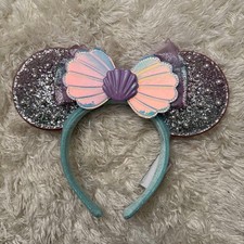 Disney Ariel The Little Mermaid Shell Glitter Headband with Ribbon Kids Costume