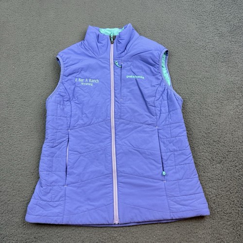 Patagonia Nano Air Vest Womens Medium Purple Blue Full Zip Puffer Lighweight - Picture 1 of 10