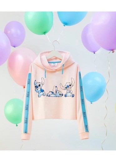 Disney Lilo & Stitch Mädchen Hoodie Stitch Skimmer Pull Over Hoodie S9-10 Jahre rosa - Bild 2 von 5