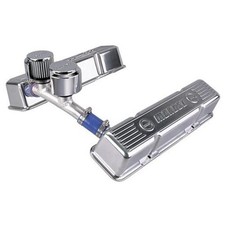 Moroso 68385 Tall Aluminum Valve Covers W Crossover Breathers