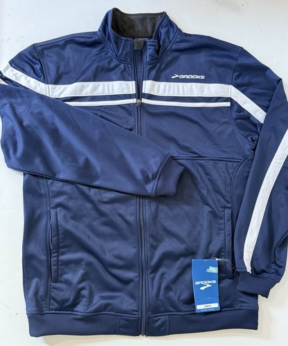 Brooks Equilibrium Technology Tienken II Mens Jacket Navy Blue Size Medium - Picture 2 of 13