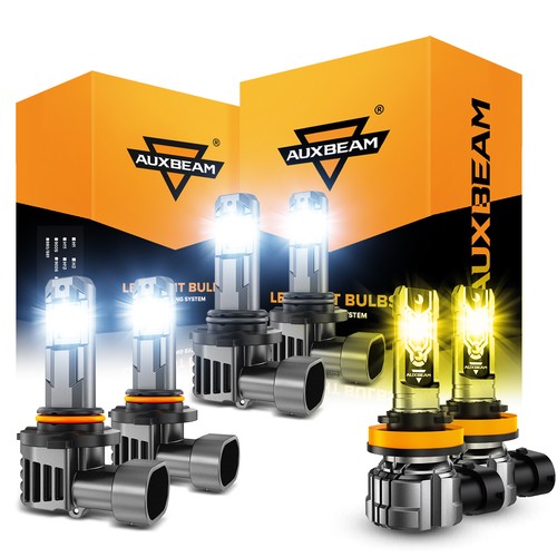 AUXBEAM Fanless 9005 9006 H11 LED Headlights Fog Light 6500K White 3000K Yellow - Picture 15 of 19