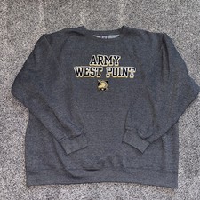 Vintage West Point Army Black Knights USMA Sweatshirt 2XL Patches Dark Gray MSP