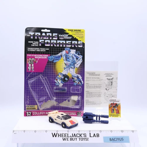 Breakdown 100% Complete W/CARDBACK & BUBBLE 1986 Hasbro G1 Transformers