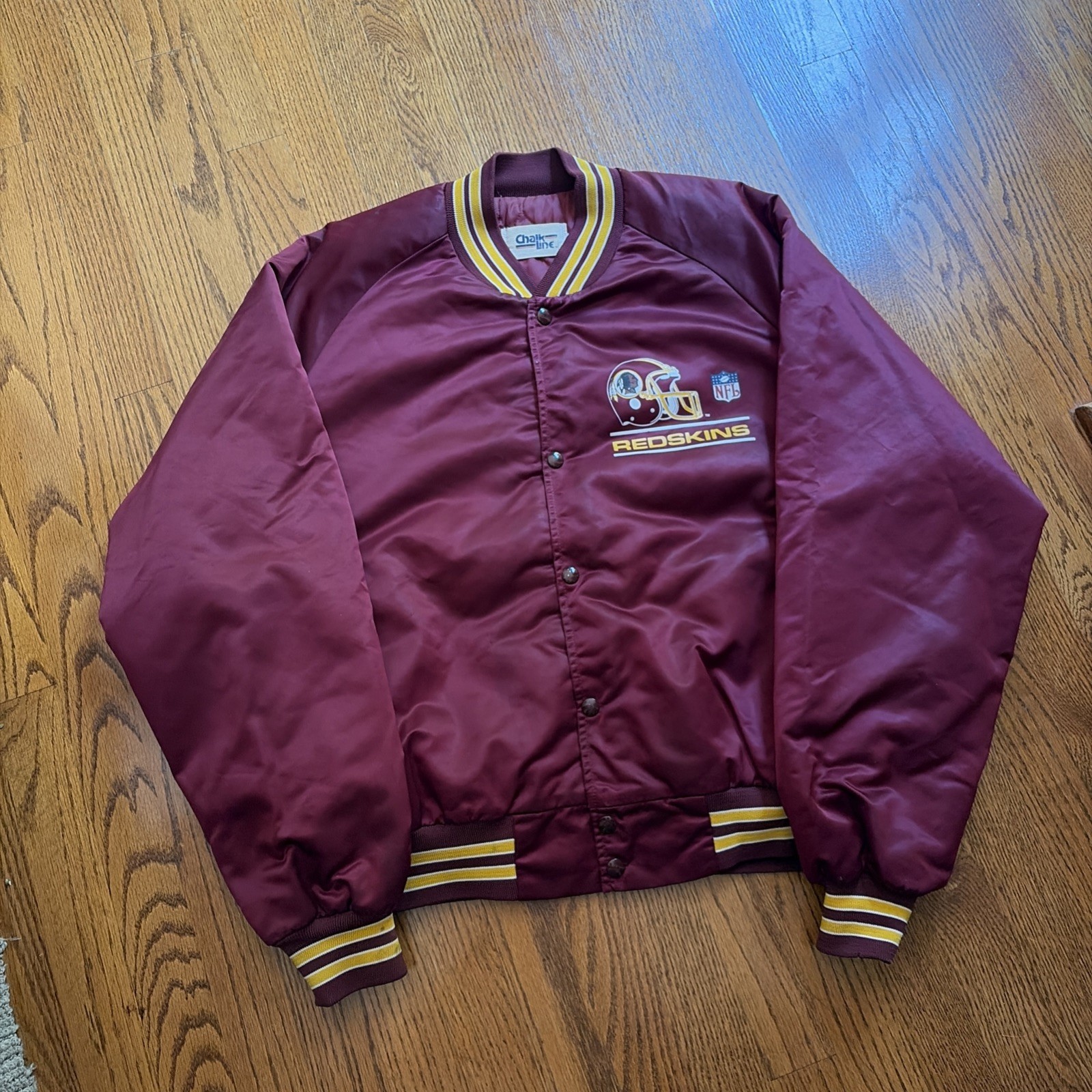 Vintage 80s 90s Chalk Line Washington Redskins Satin … - Gem