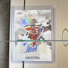 Topps 2025-26 Chrome Ajay Mitchell Sky-Write Auto Refractor #SWS-AM Thunder NBA
