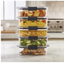 Rubbermaid Brilliance Food Storage Containers BPA Free Airtight Lids