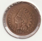 US Rare Old West 1880 Indian Head Penny Coin American Collection Shield Cent USA