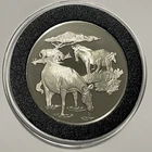 African Grevy’s Zebras￼ Sterling Silver Rare Vintage Proof Coin Round Art Medal