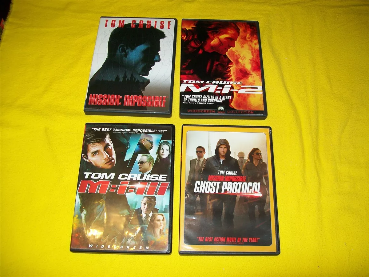 MISSION IMPOSSIBLE 1 2 3 & GHOST PROTOCOL M:I-2 M:I-3 II III DVD 4 MOVIES