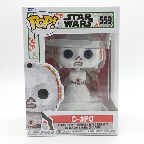Funko Pop! C-3PO 559 Christmas Snowman Disney Star Wars Glitter Vinyl Figure Toy