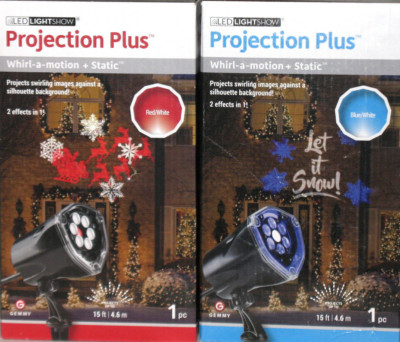 Gemmy LED Lightshow Projection Plus Motion Static Snow or Santa Reindeer NEW
