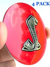 4x COBRA FORD MUSTANG Wheel Center Hub Cap Sticker Decal 2.2" DOME SHAPE